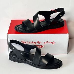 Pikolinos Moraira Leather Slip-On Cross-Strap Sandals